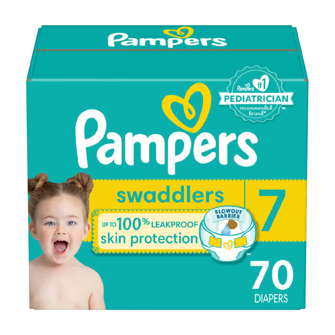 Pampers Swaddlers Diapers - Size 7, 70 Count, Ultra Soft Disposable Baby Diapers - PCTechSupply.com