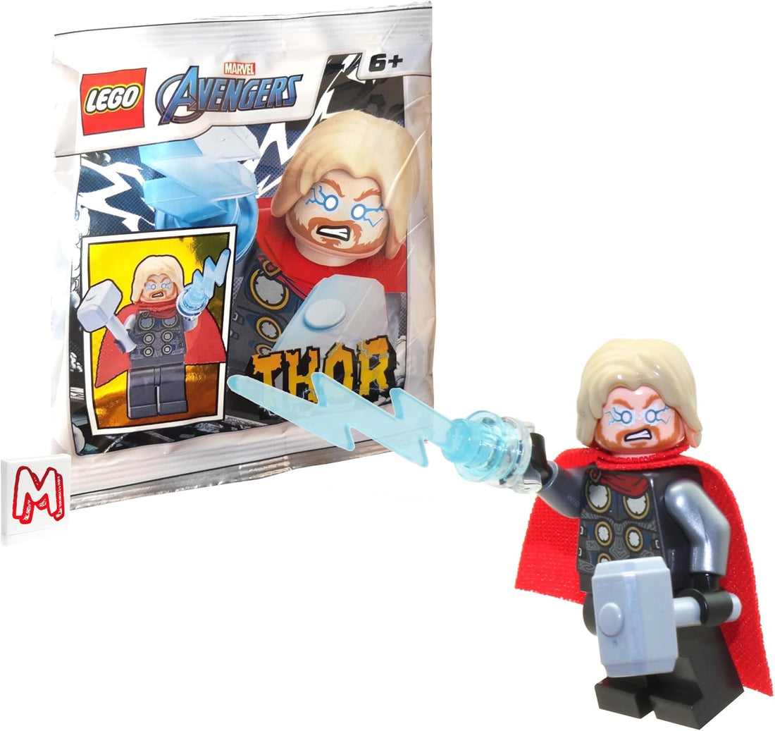 LEGO Super Heroes Avengers Minifigure - Thor with Mjolnir Hammer and Lighting Bolt (2020 Version)