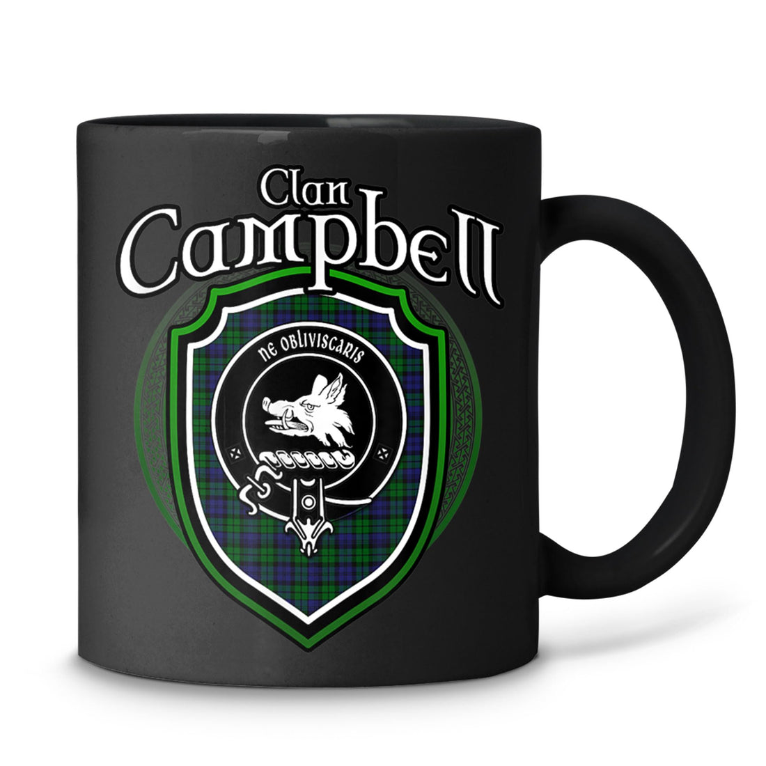 Tuantuyetvoi Campbell Clan Crest | Scottish Clan Campbell Family Badge Cups Black Coffee Mug 11oz Kitchen by Tuantuyetvoi