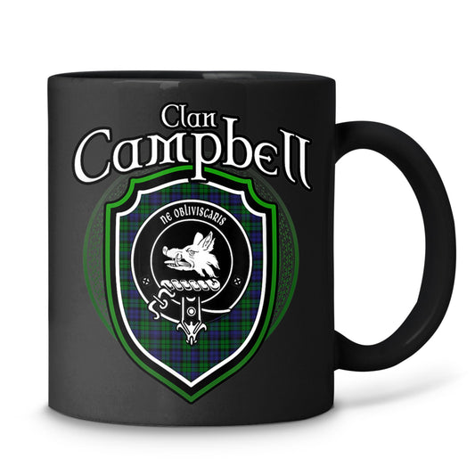 Tuantuyetvoi Campbell Clan Crest | Scottish Clan Campbell Family Badge Cups Black Coffee Mug 11oz Kitchen by Tuantuyetvoi