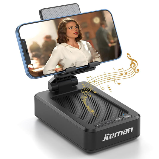 Cell Phone Stand with Wireless Bluetooth Speaker and Anti-Slip Base HD Surround Sound Perfect for Home and Outdoors with