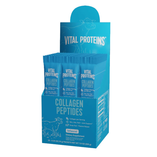 Vital Proteins Grass Fed Collagen Peptides Powder Supplement (Type I, III) Travel Packs, Hydrolyzed Collagen for Skin Hair Nail Joint - 10g per Serving - Unflavored (20ct per Box) - PCTechSupply.com