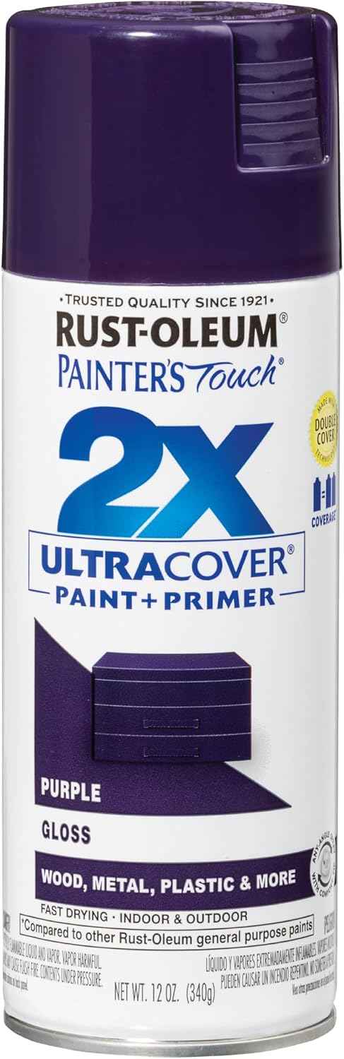 Rust-Oleum Painter's Touch 2X Ultra Cover Spray Paint, Gloss Purple