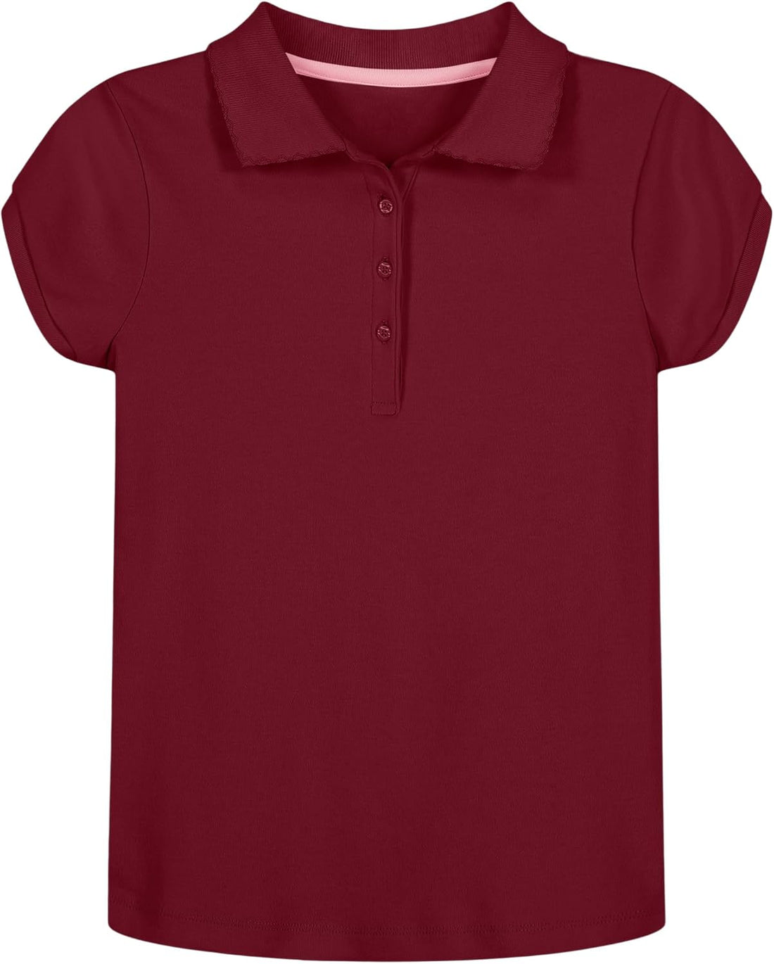 Nautica Girls' School Uniform Short Sleeve Polo Shirt, Button Closure, Soft Pique Fabric