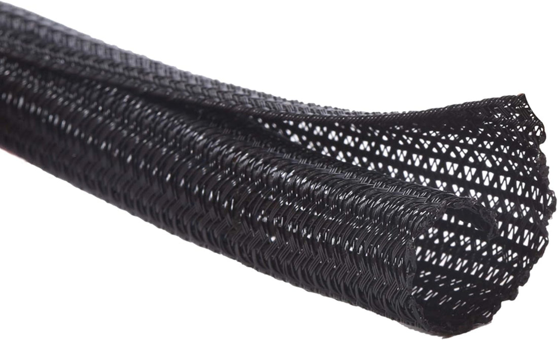 Alex Tech 10ft - 1/4 inch Cord Protector Wire Loom Tubing Cable Sleeve Split Sleeving For USB Cable Power Cord Audio Video Cable – Protect Cat From Chewing Cords - Black
