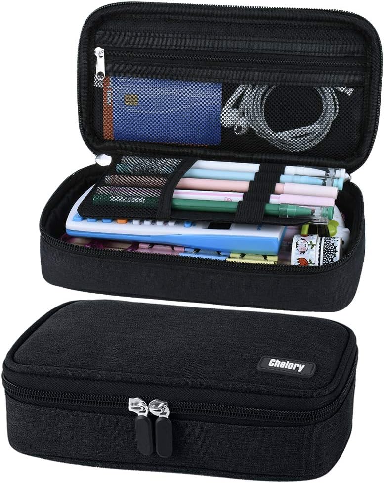 Chelory Big Capacity Pencil Case Large Pencil Bag Pouch Pen Case Pencil Marker Holder Stationery Storage Makeup Bag for Office Supplies Adults