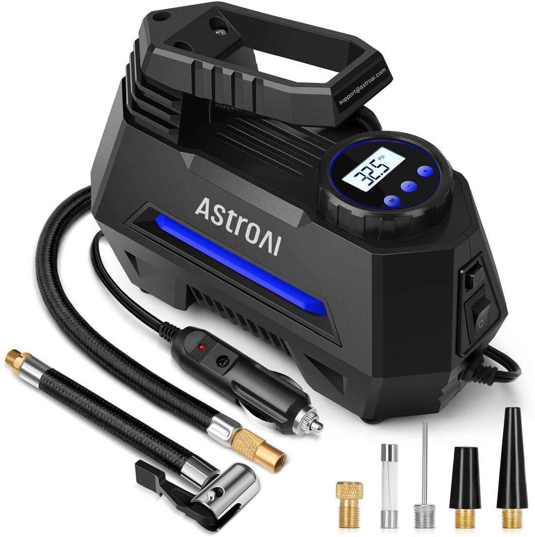 AstroAI Tire Inflator Portable Air Compressor Tire Air Pump for Car Tires - Car Accessories, 12V DC Auto Pump with Digital