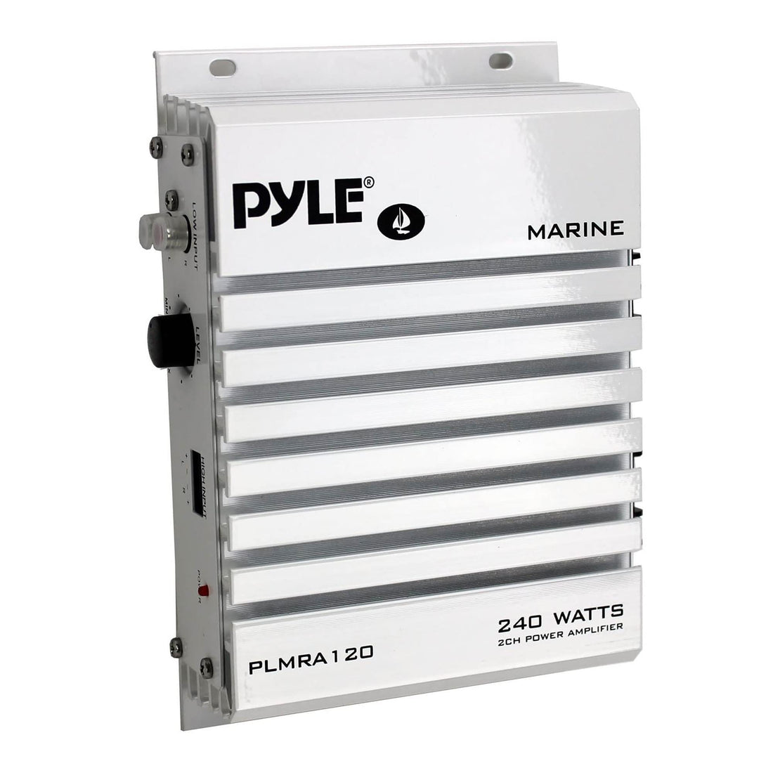 Pyle Hydra Marine Amplifier - Upgraded Elite Series 240 Watt 4 Channel Audio Amplifier - Waterproof, 4-8 Ohm Impendance,