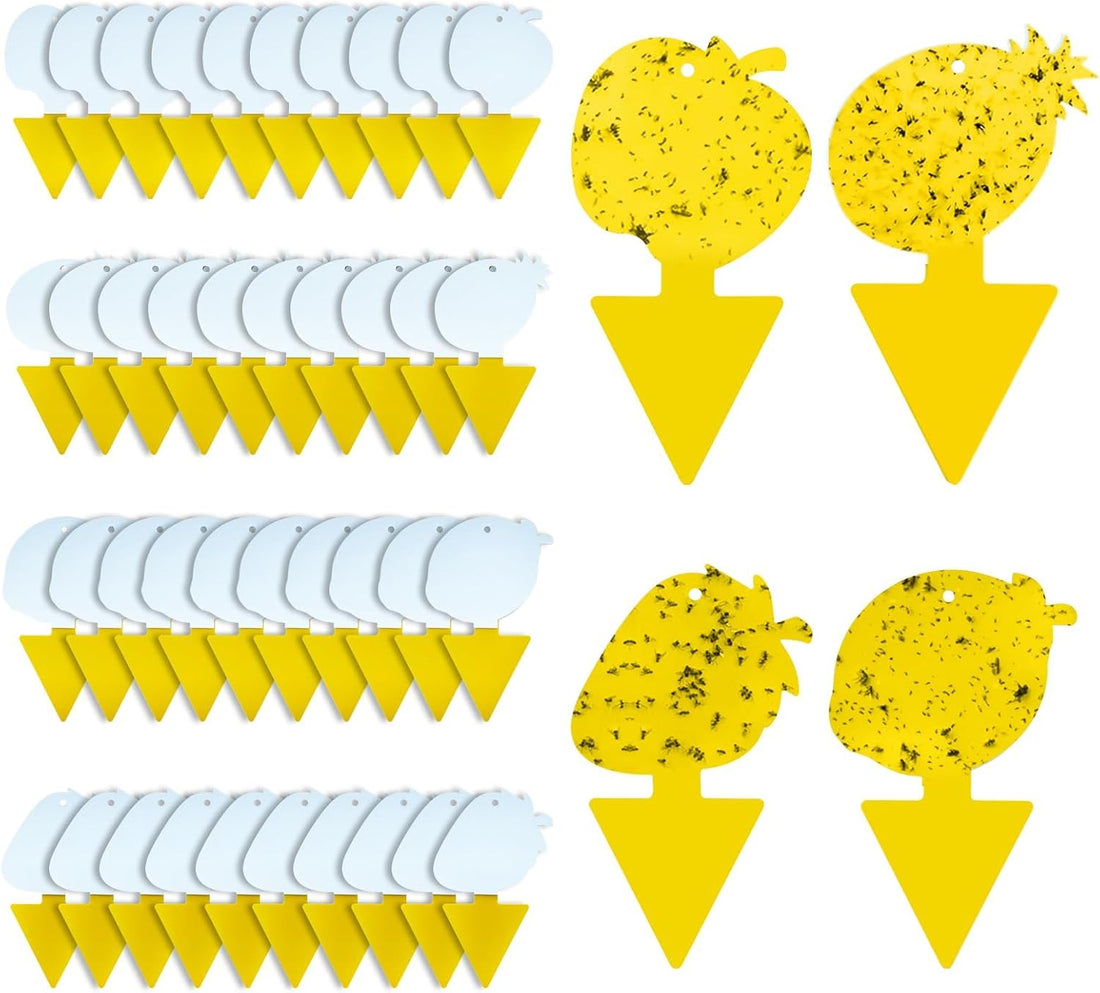 Fruit Fly & Fungus Gnat Traps 40 Pack, Yellow Sticky Traps