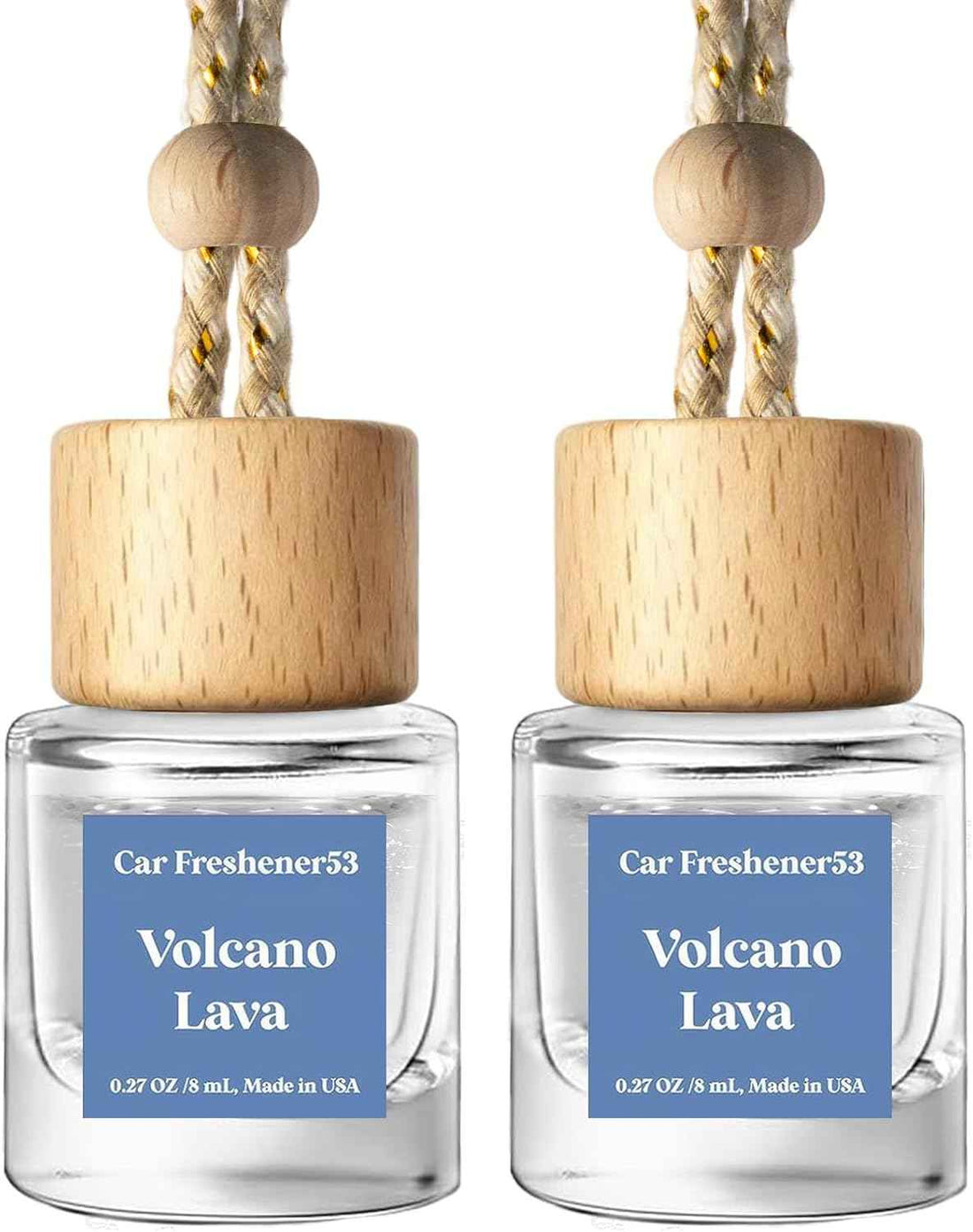 C Classy Hanging Car Air Freshener 2 Pack, Voleano Lava Essential Oil Diffuser, Long-Lasting Fragrance, Cute Glass Bottle Car Accessories for Women & Men, Made in USA