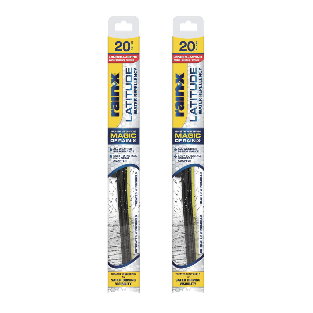 Rain-X 810166 Latitude 2-In-1 Water Repellent Wiper Blades, 20 Inch Windshield Wipers (Pack Of 2), Automotive Replacement
