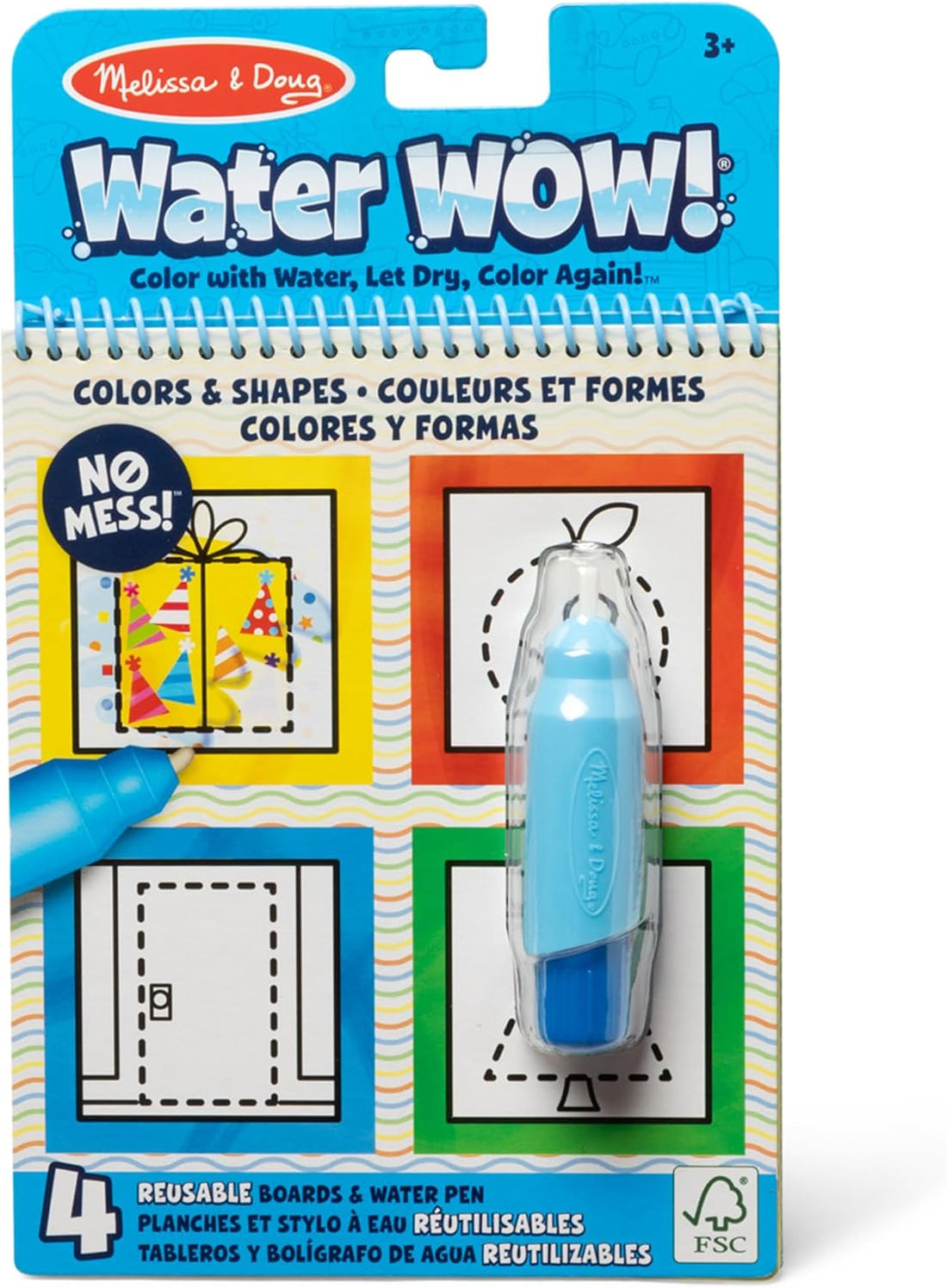 Melissa & Doug On The Go Water Wow! Reusable Water-Reveal Activity Pad - Colors, Shapes