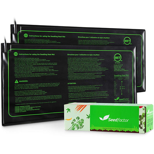 MET Certified 2 Pack Seedling Heat Mat, Seedfactor Waterproof Durable Germination Station Heat Mat, Warm Hydroponic Heating Pad for Indoor Home Gardening Seed Starter(10" X 20") - PCTechSupply.com