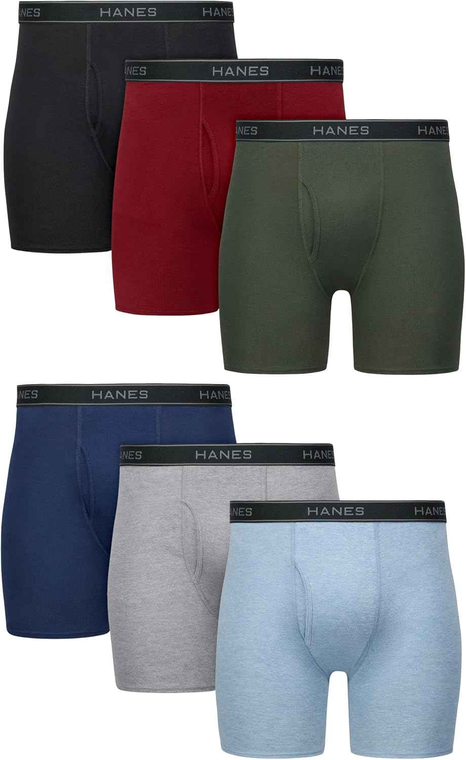 Hanes mens Underwear Boxer Briefs Pack, Cool & Breathable Cotton Moisture-wicking Underwear for Men, No Ride Up