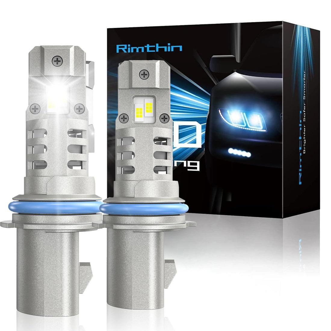 rimthin 9007 Light Bulbs, HB5 Fog Light 16000 Lumens 600% Brighter Light Bulb, 6000K Cool White, Plug and Play, IP67