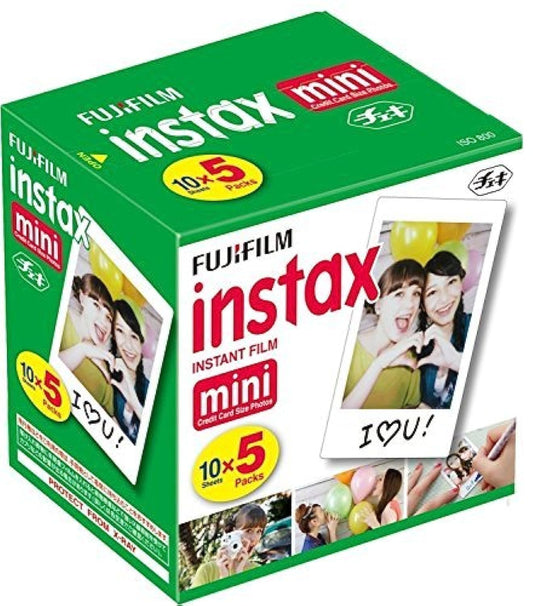 Fujifilm Instax Mini Instant Film, 10 Sheets x 5 Packs (Total 50 Shoots) - PCTechSupply.com
