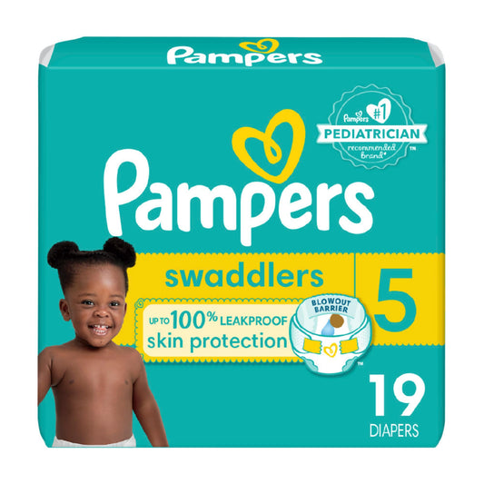 Pampers Baby Diapers - Swaddlers - Size 5, 19 Count, Ultra Soft Disposable Infant Diaper - PCTechSupply.com