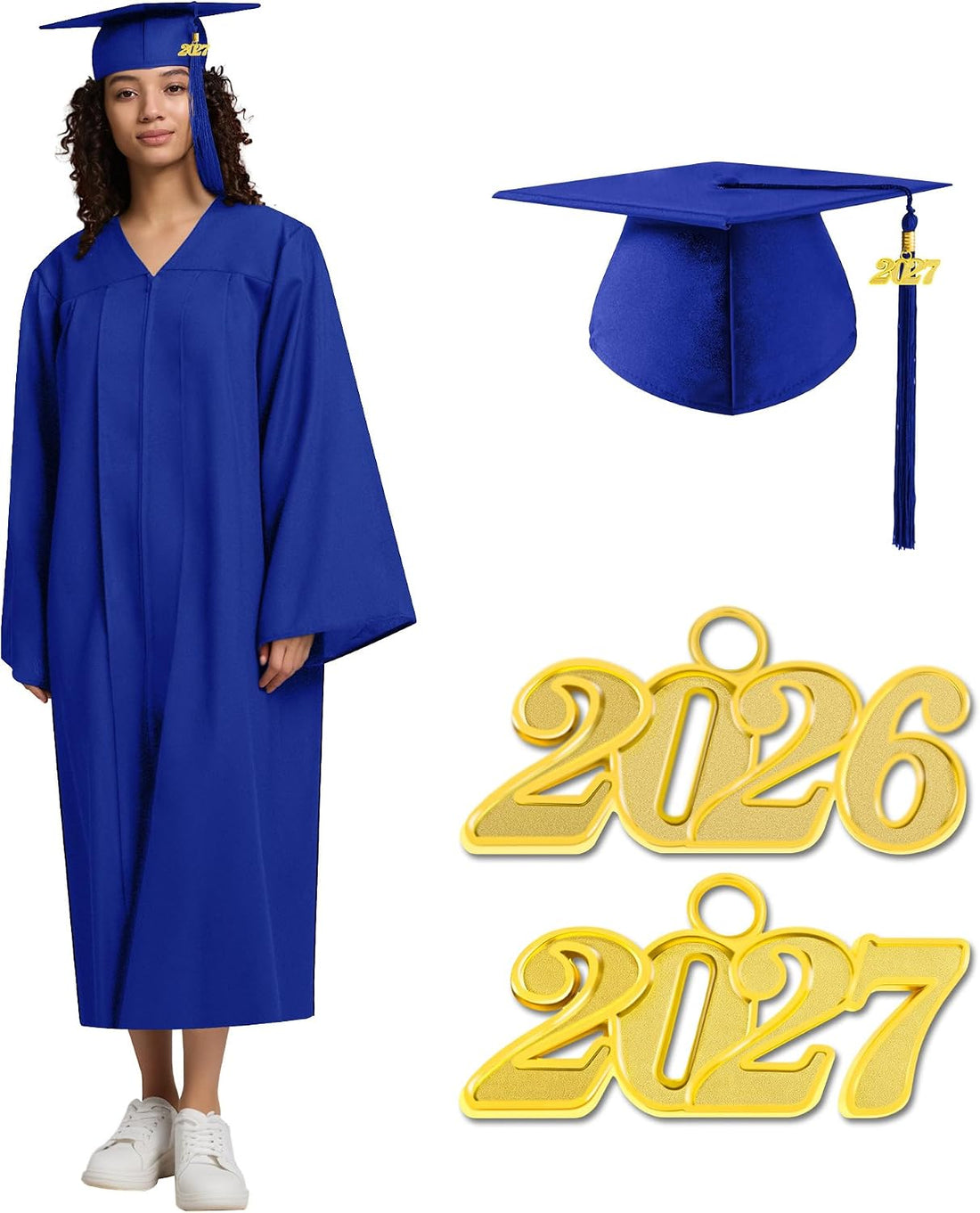 Graduation Cap Gown 2026 2027 Matte Unisex for High School Bachelor