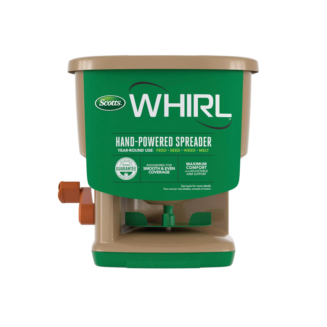 Scotts Whirl Hand-Powered Spreader for Seed, Fertilizer, Salt, Ice Melt, Handheld Spreader Holds up to 1,500 sq. ft. Product - PCTechSupply.com