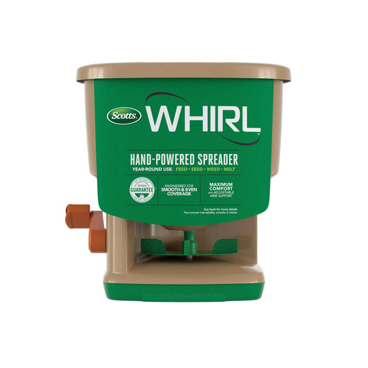 Scotts Whirl Hand-Powered Spreader for Seed, Fertilizer, Salt, Ice Melt, Handheld Spreader Holds up to 1,500 sq. ft. Product - PCTechSupply.com