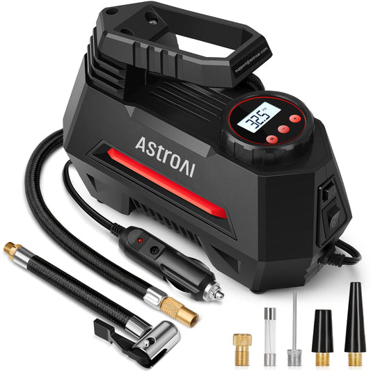 AstroAI Tire Inflator Portable Air Compressor Tire Air Pump for Car Tires - Car Accessories, 12V DC Auto Pump with Digital