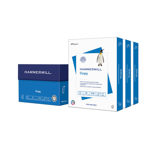 Hammermill Printer Paper, 20 Lb Copy Paper, 8.5 x 11 - 3 Ream (1,500 Sheets) - 92 Bright, Made in the USA, 500 Count (pack of 3) - PCTechSupply.com