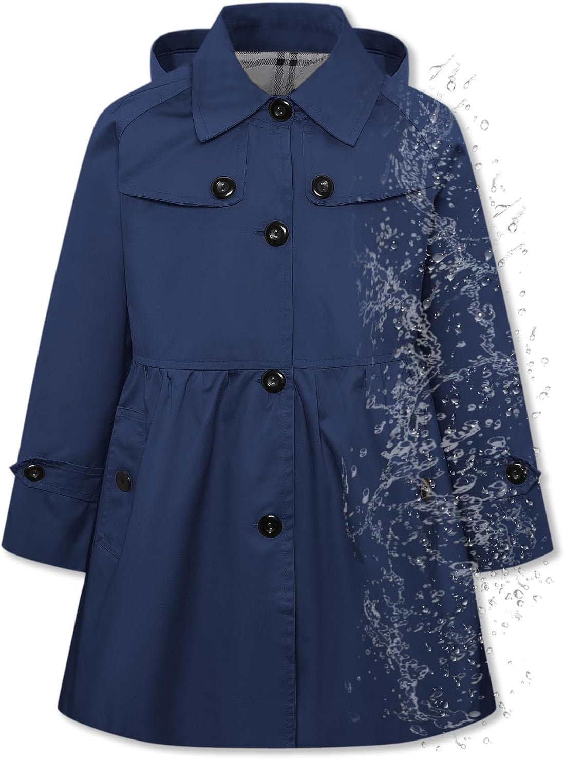 Betusline Kids Girl's Rain Jackets Waterproof Hooded Trench Coat Raincoats