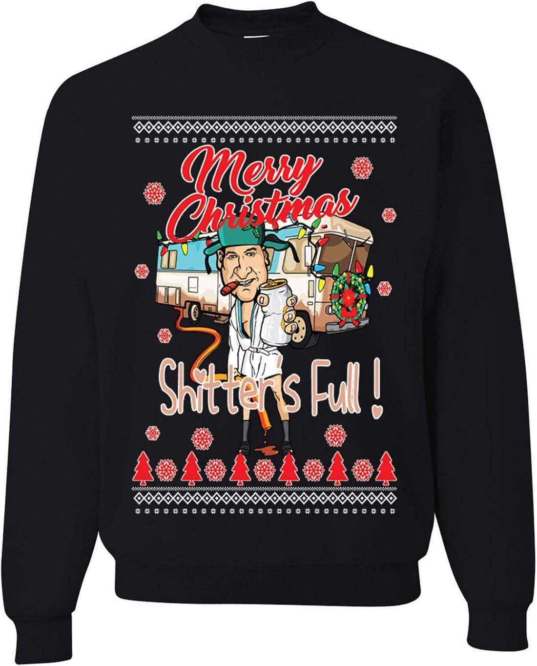 wild custom apparel Merry Christmas Shitters Full Ugly Christmas Sweater Crewneck Sweatshirt