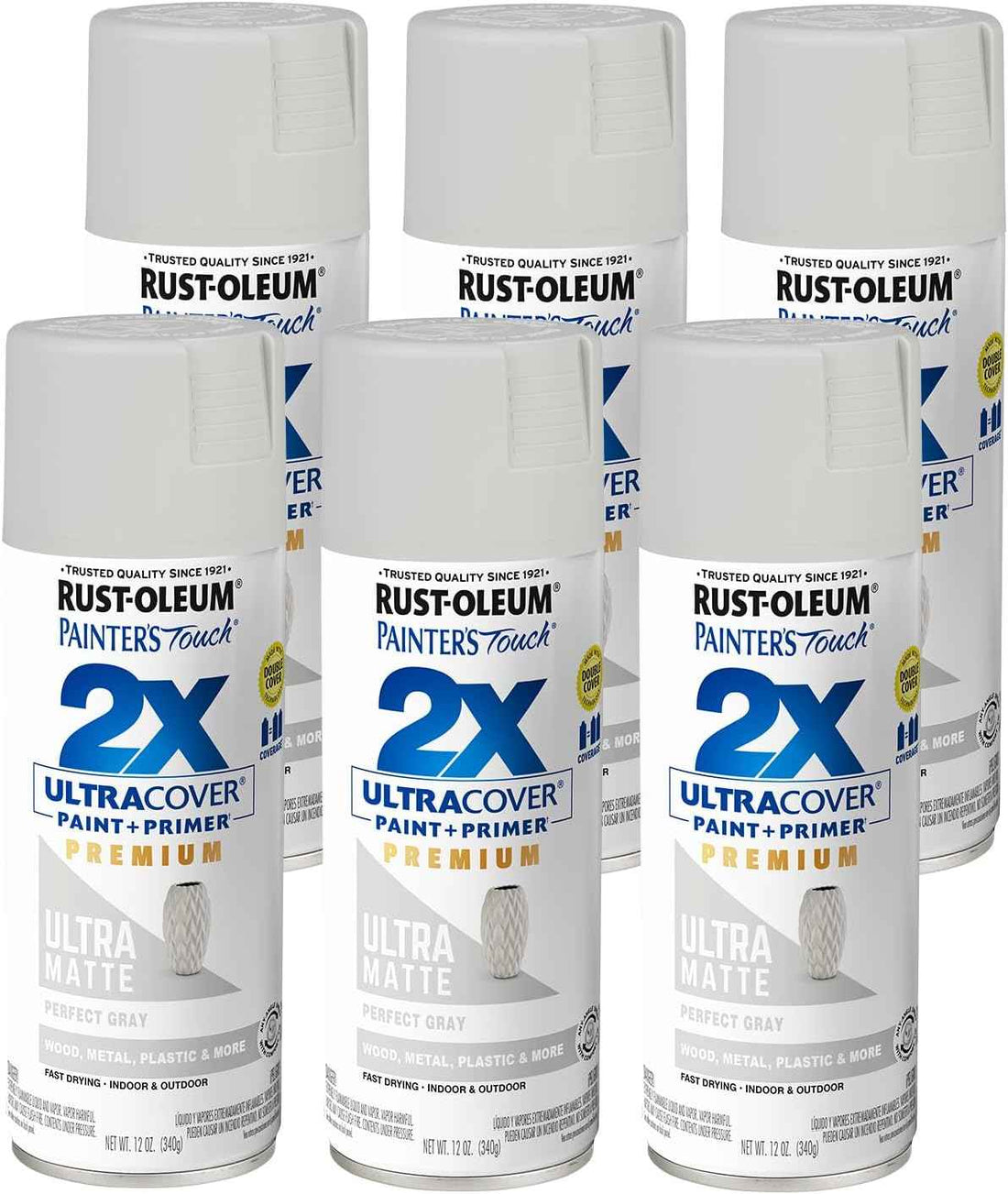 Rust-Oleum Painter's Touch 2X Ultra Cover Spray Paint, Perfect Gray