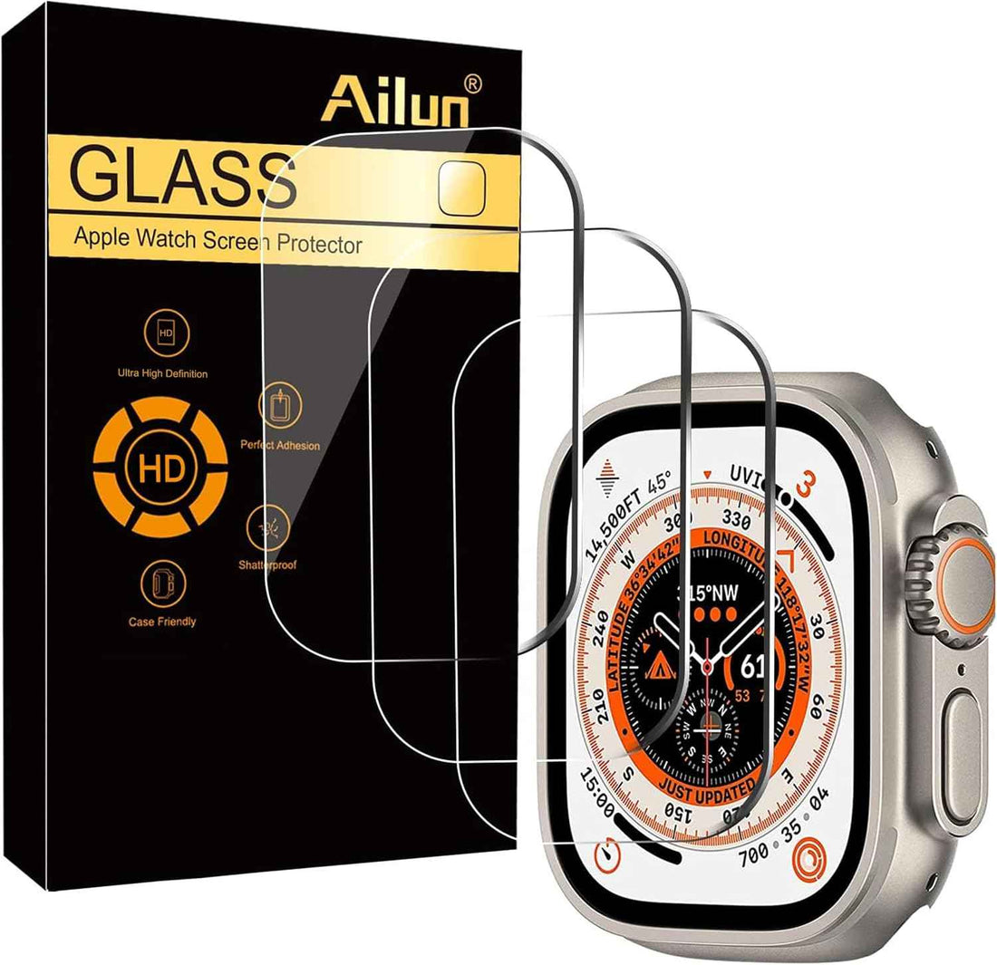 Ailun 3 Pack Screen Protector for Apple Watch Ultra 3/2/Ultra [49mm][Clear]