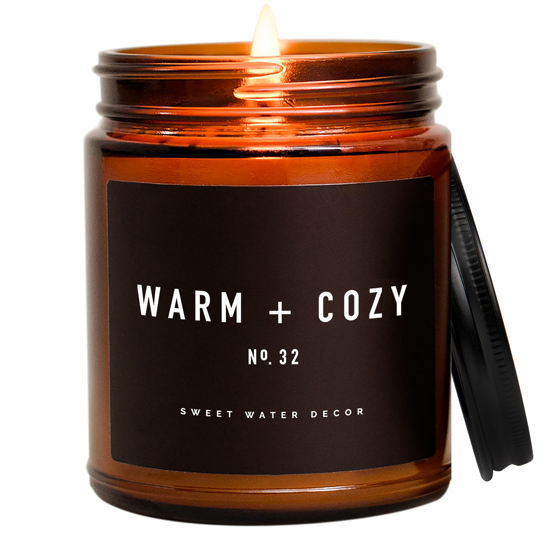 Sweet Water Decor Warm and Cozy Candle | Pine, Orange, Cinnamon, and Fir Balsam Winter Scented Soy Candles for Home | 9oz