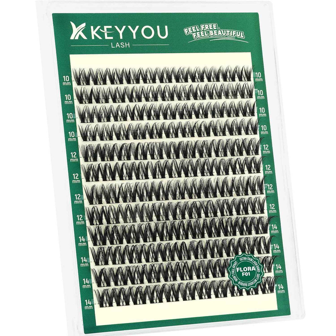 KEYYOU Flora Lash Clusters Flaunt Eyelash Clusters D Curl 10-14MIX