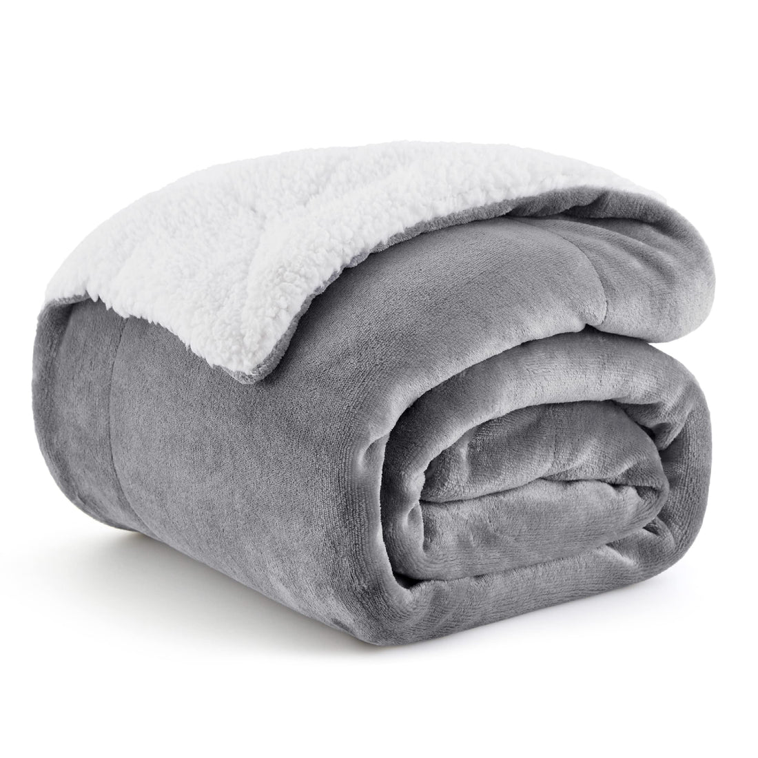 Bedsure Sherpa Fleece Throw Blanket Twin Size for Couch - Thick and Warm, Soft Fuzzy Plush Blanke for Winter, Grey, 60x80 Inches - PCTechSupply.com