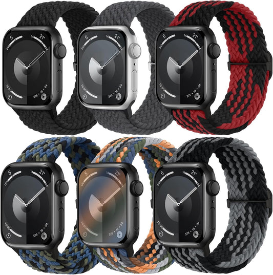 6 Pack Braided Stretchy Bands Compatible with Apple Watch Band Women Men