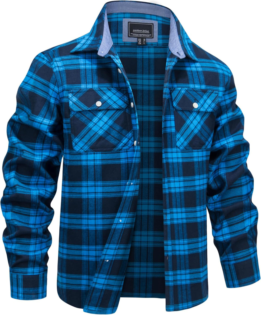 MAGNIVIT Flannel Shirt for Men Cotton Long Sleeve Plaid Shirt with Pockets