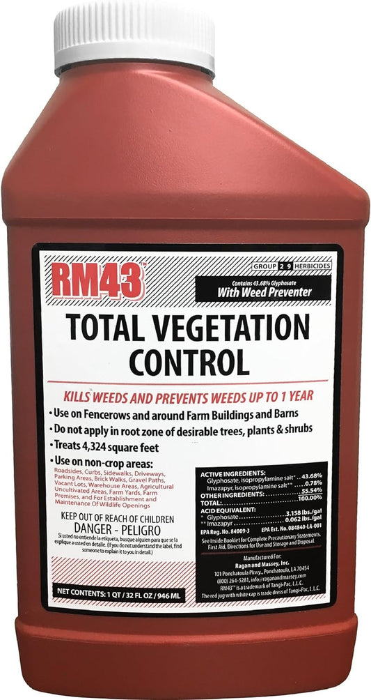 RM43 76502 32Oz Total Veg Control Glyph Imazapyr Weed Preventer, 0.25 - Gallon
