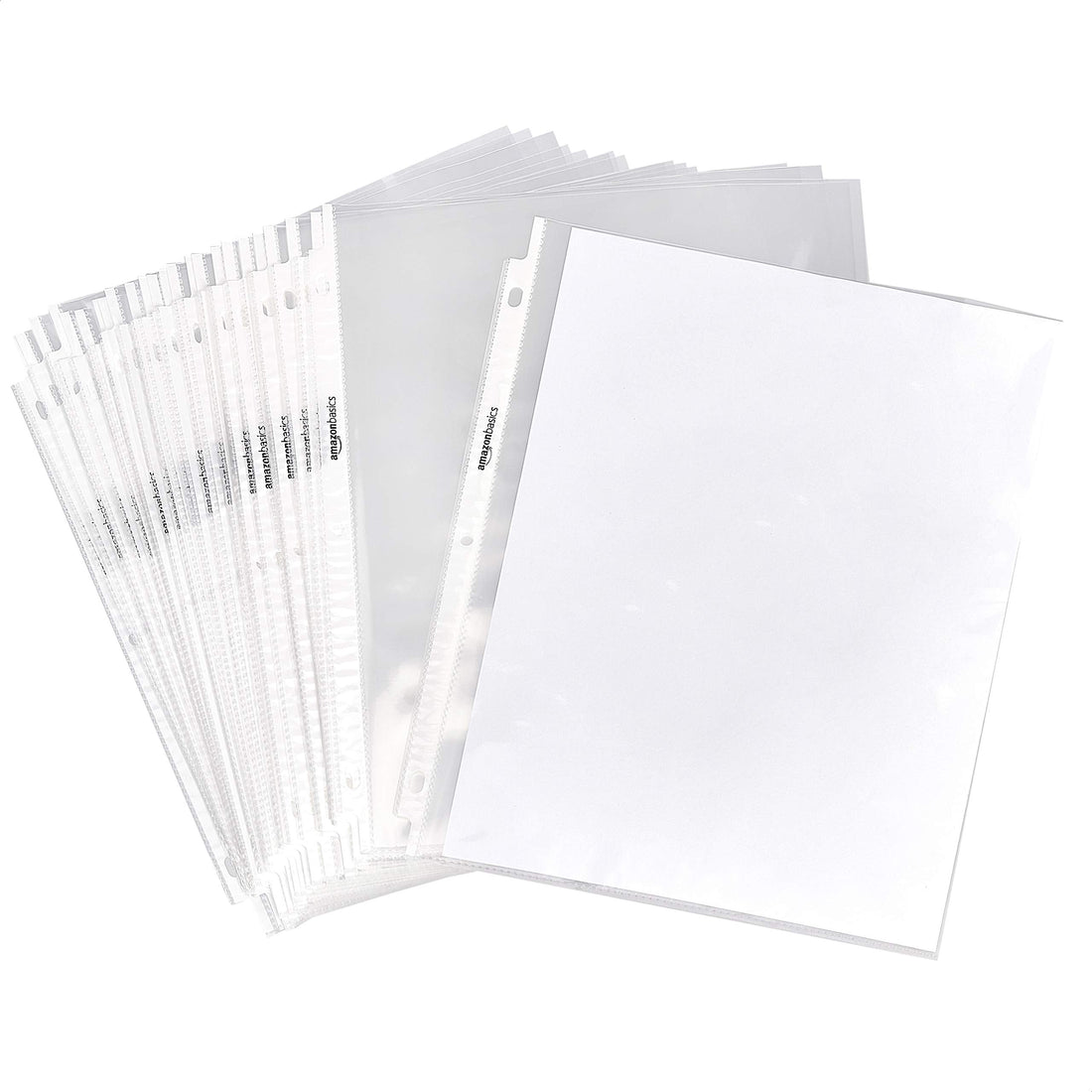Amazon Basics Clear Sheet Protector for 3 Ring Binder, 8.5" x 11" - 500-Pack Office Product by Amazon Basics