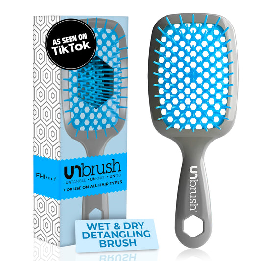 FHI Heat UNbrush Detangling Brush for Pain-Free Brushing on All Wet or Dry Hair Types — Durable DuoFlex Anti-Static