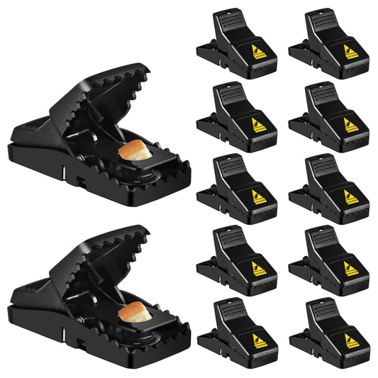 Mouse Trap, 12 Pack Mouse-Traps-Indoor-for-Home Quick Effective Sanitary Safe Mouse Catcher for Family and Pet Lawn & Patio