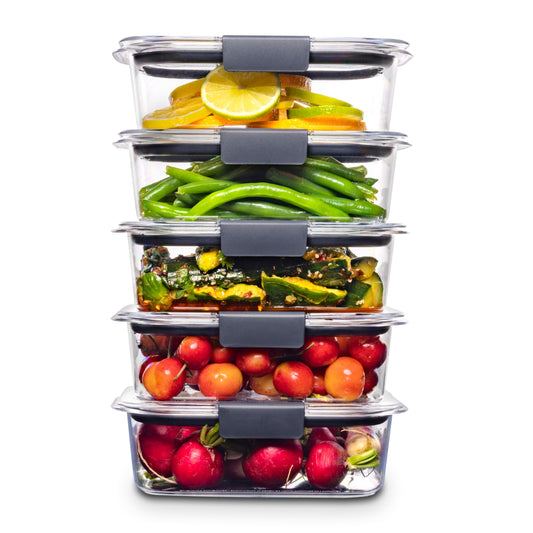 Rubbermaid Brilliance Food Storage Containers, BPA Free, Airtight Lids, Ideal for Lunch, Meal Prep & Leftovers, Set of 5 (3.2 Cup) - PCTechSupply.com