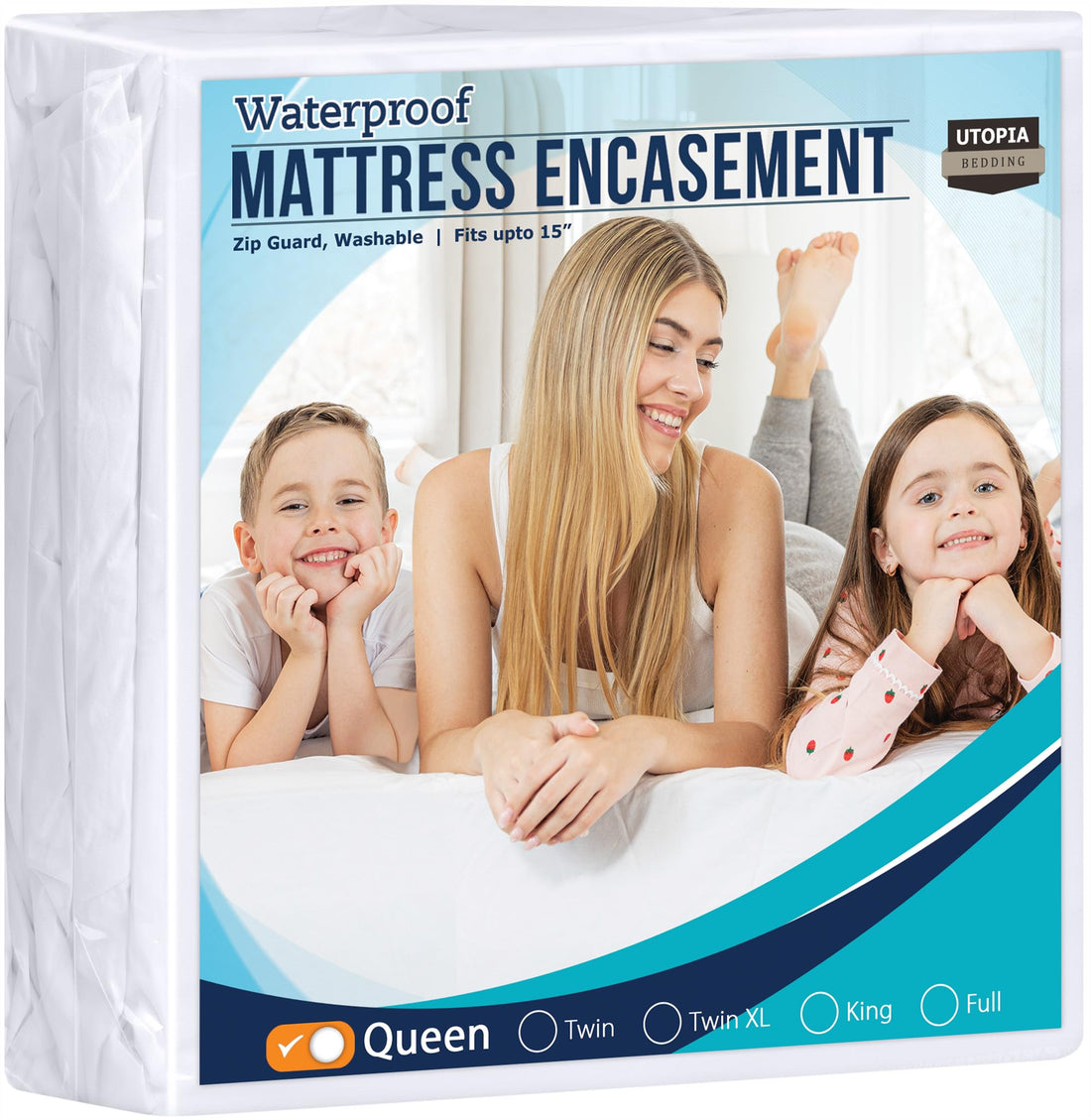 Utopia Bedding Zippered Mattress Encasement Queen, 100% Waterproof Bed Bug and Dust Mite Proof Mattress Protector, Absorbent Six-Sided Mattress Cover - PCTechSupply.com
