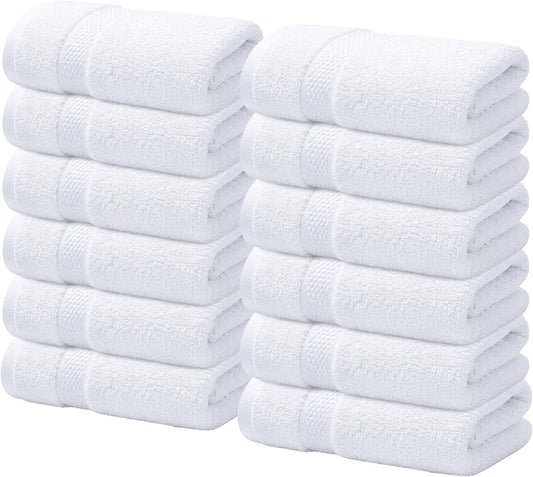 Infinitee Xclusives 100% Cotton Luxury Wash Cloths for Showering - 12 Pack
