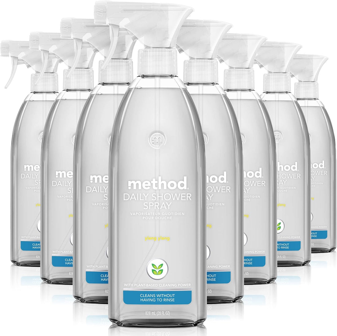method Daily Shower Cleaner Spray, Ylang Ylang Scent, 28 fl oz, 8 Pack