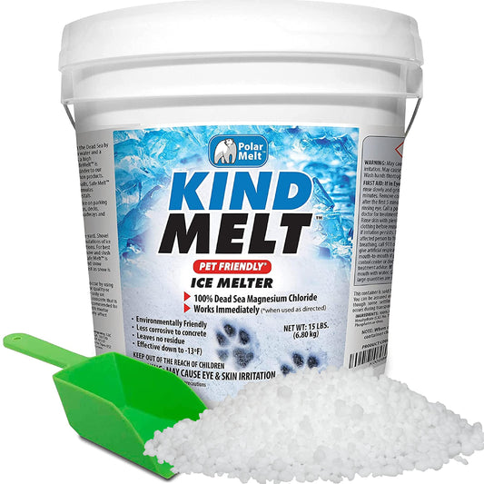 HARRIS Kind Melt Pet Friendly Ice and Snow Melter, Fast Acting 100% Pure Magnesium Chloride Formula with Scoop Included,