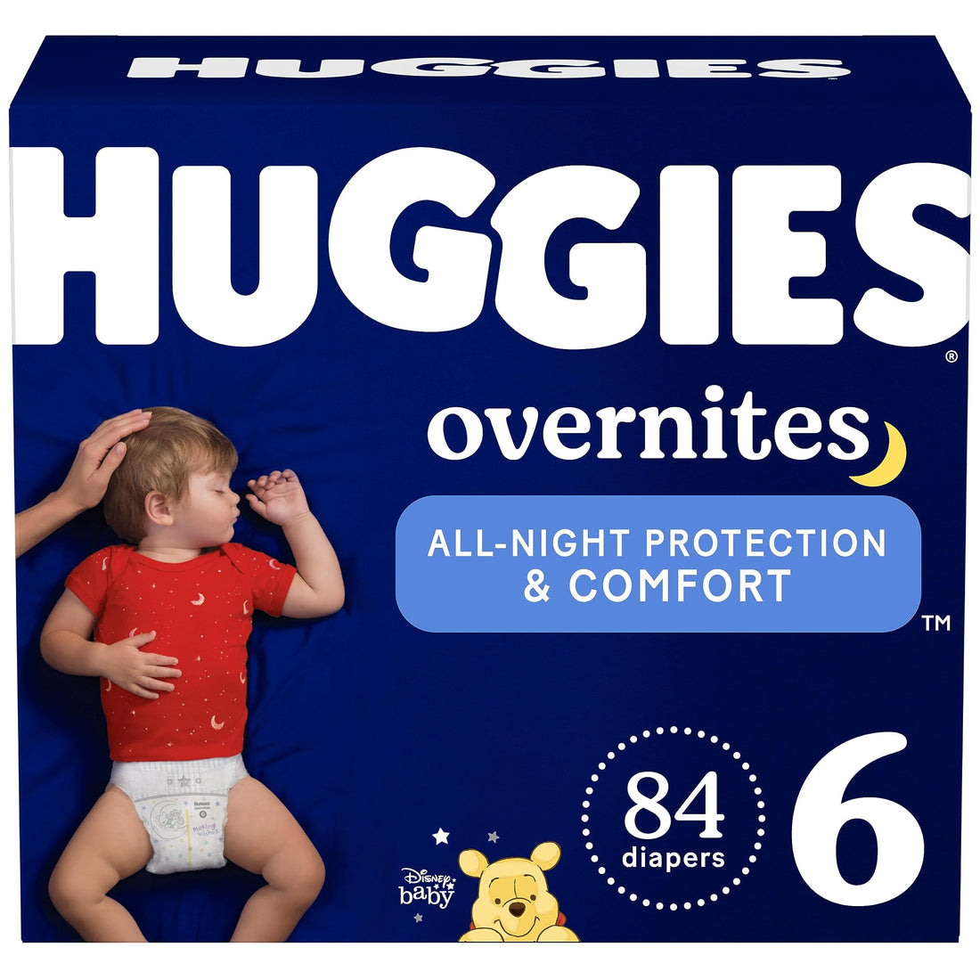 Overnight Diapers Size 6 (35+ lbs), 84 Ct, Huggies Overnites Nighttime Baby Diapers Drugstore by HUGGIES