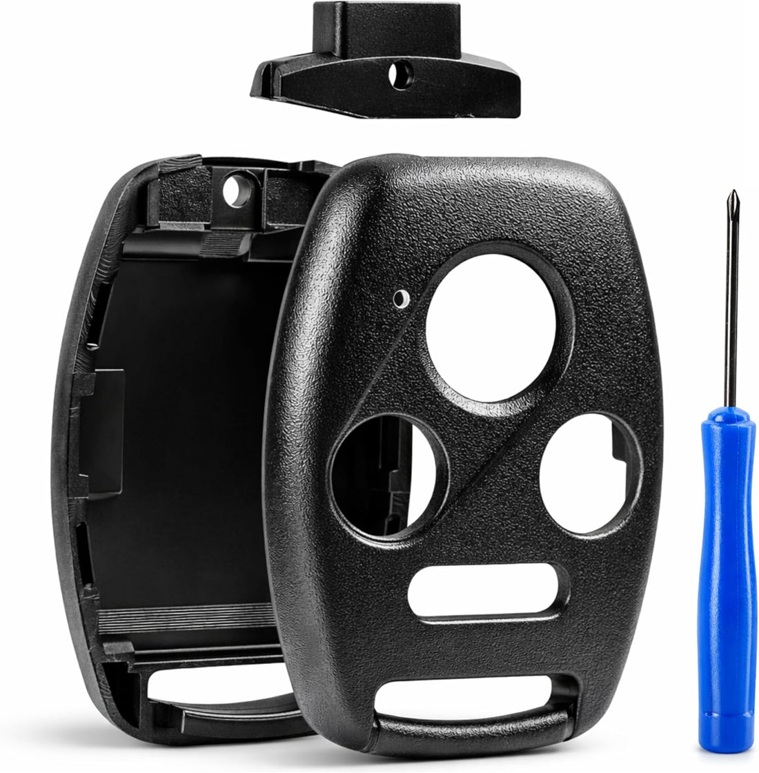 Cutting NOT Required - Key Fob Keyless Entry Remote Shell Case & Pad fits Honda 2003-2012 Accord / 2006-2013 Civic EX / 2009-2015 Pilot /2005-2006 CR-V