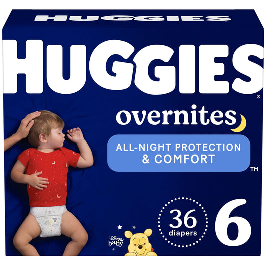 Huggies Overnites Size 6 Overnight Diapers (35+ lbs), 36 Ct Drugstore by HUGGIES