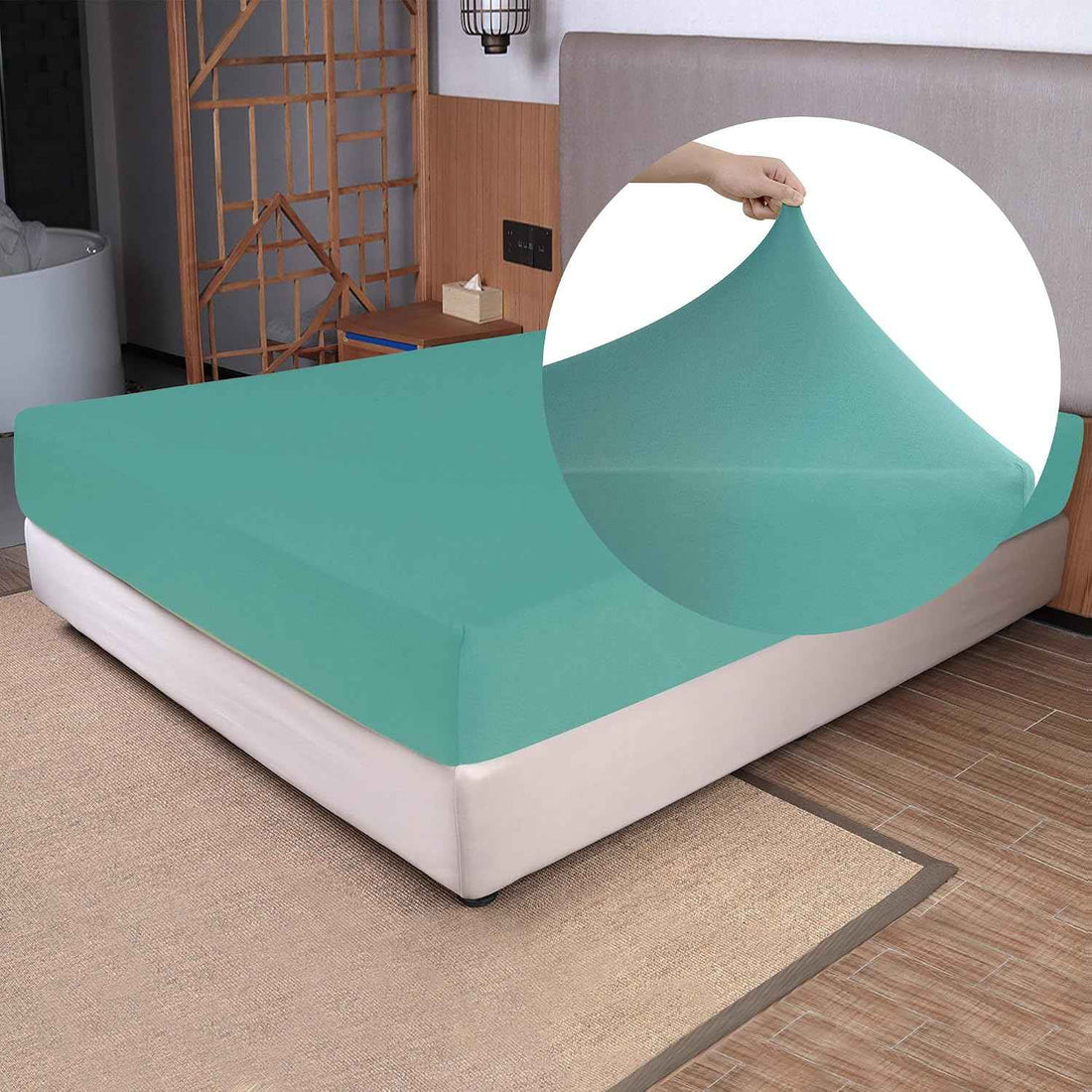 N&Y HOME Soft Stretch Twin Fitted Sheet Only, Jersey Knit, Aqua