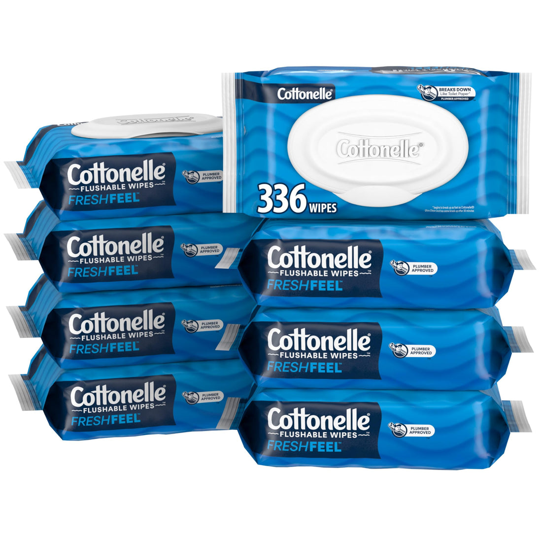 Cottonelle Fresh Feel Flushable Wet Wipes, Adult Wet Wipes, 8 Flip-Top Packs, 42 Wipes Per Pack (336 Total Wipes), Packaging May Vary - PCTechSupply.com