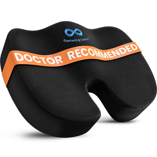 Everlasting Comfort Doctor Recommended Memory Foam Seat Cushions for Office Chairs - HSA FSA Eligible Tailbone Pain Relief Cushion, Sciatica & Back Support, Office Chair Cushion & Car Seat Cushion - PCTechSupply.com
